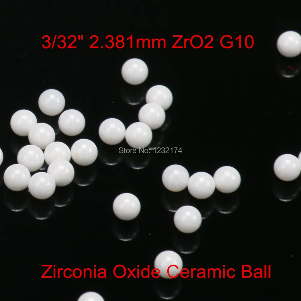 

3/32" 2.381mm ZrO2 Zirconia Oxide Ceramic Ball G10 100pcs for valve ball,bearing, homogenizer,sprayer,pump 2.381mm ZrO2 ball