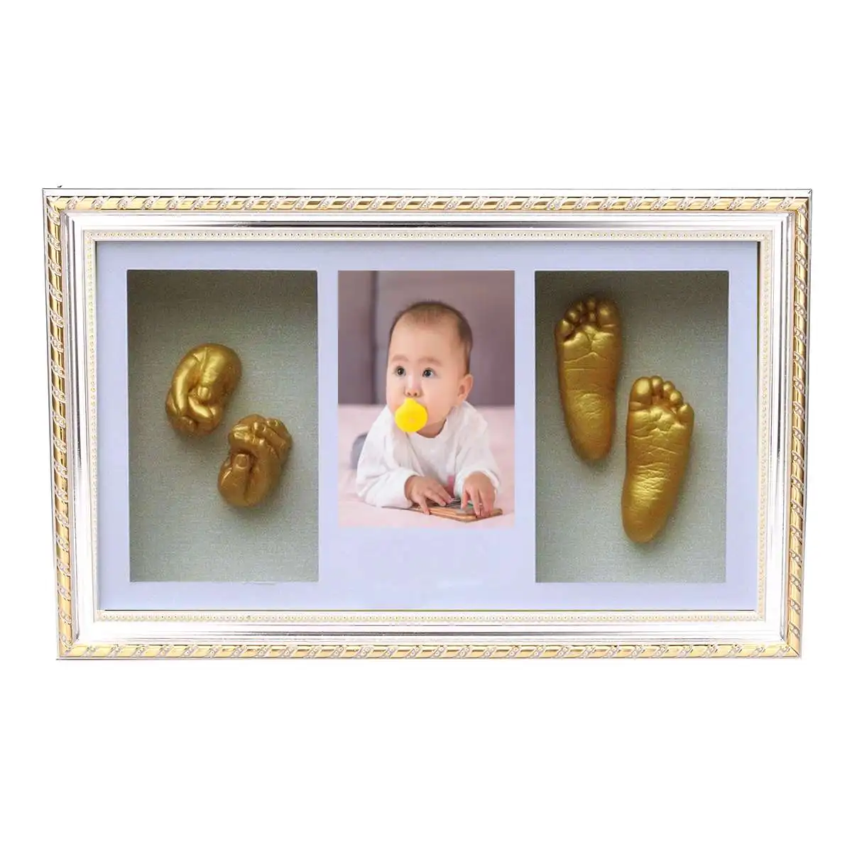 

3D Hand Foot Casting Newborn Baby Footprint Photo Frame Suit Safe Clean Non-Toxic Clean Hand And Foot Ink Pad For Baby Gift