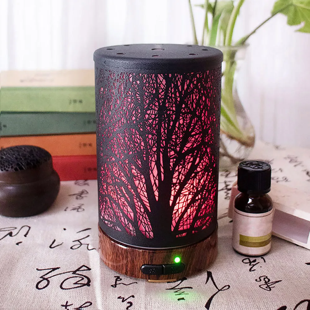 

Ultrasonic Air Humidifier Aroma Essential Oil Diffuser Aromatherapy Diffuser Metal Mist Maker With LED Night Lamp Home Office