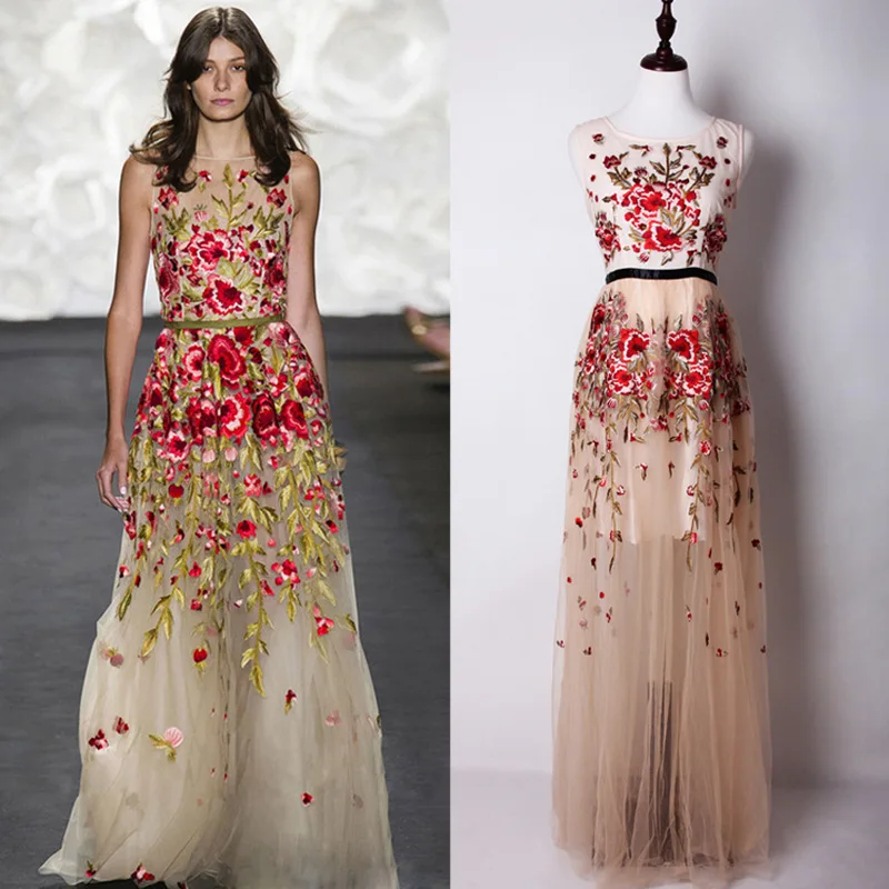 designer embroidered gowns