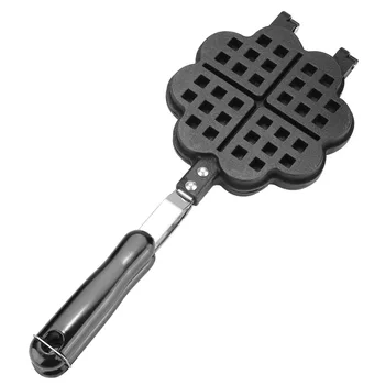 

Zerodis Heart Shape Household Kitchen Gas Non-Stick Waffle Maker Pan Mould Mold Press Plate Baking Tool Cafe Waffle Baking Mold