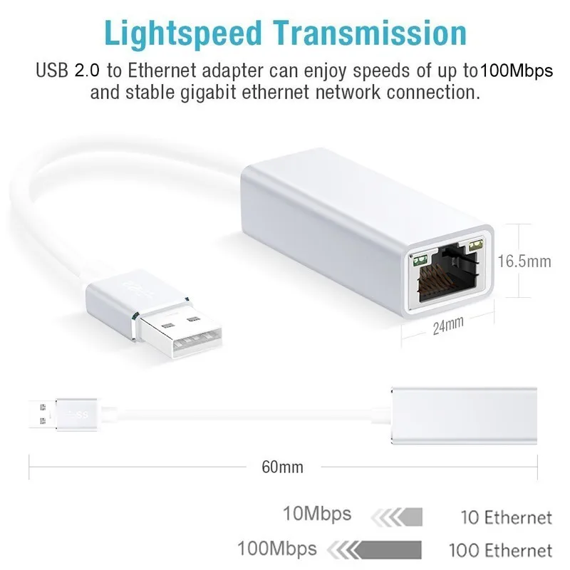 Теплое море USB 2 0 к Ethernet адаптеру для RJ45 миллион cетевой адаптер LAN кабель