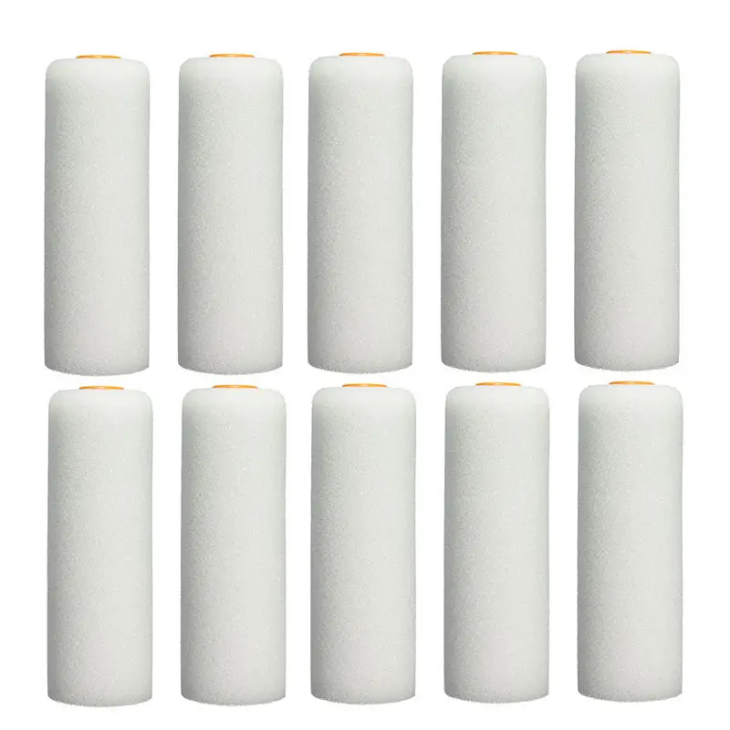 

35% 10PCS 100mm Mini White Durable Foam Paint Roller Sleeves Painting Decorating Sponge Rollers Art Sets Painting Supplies