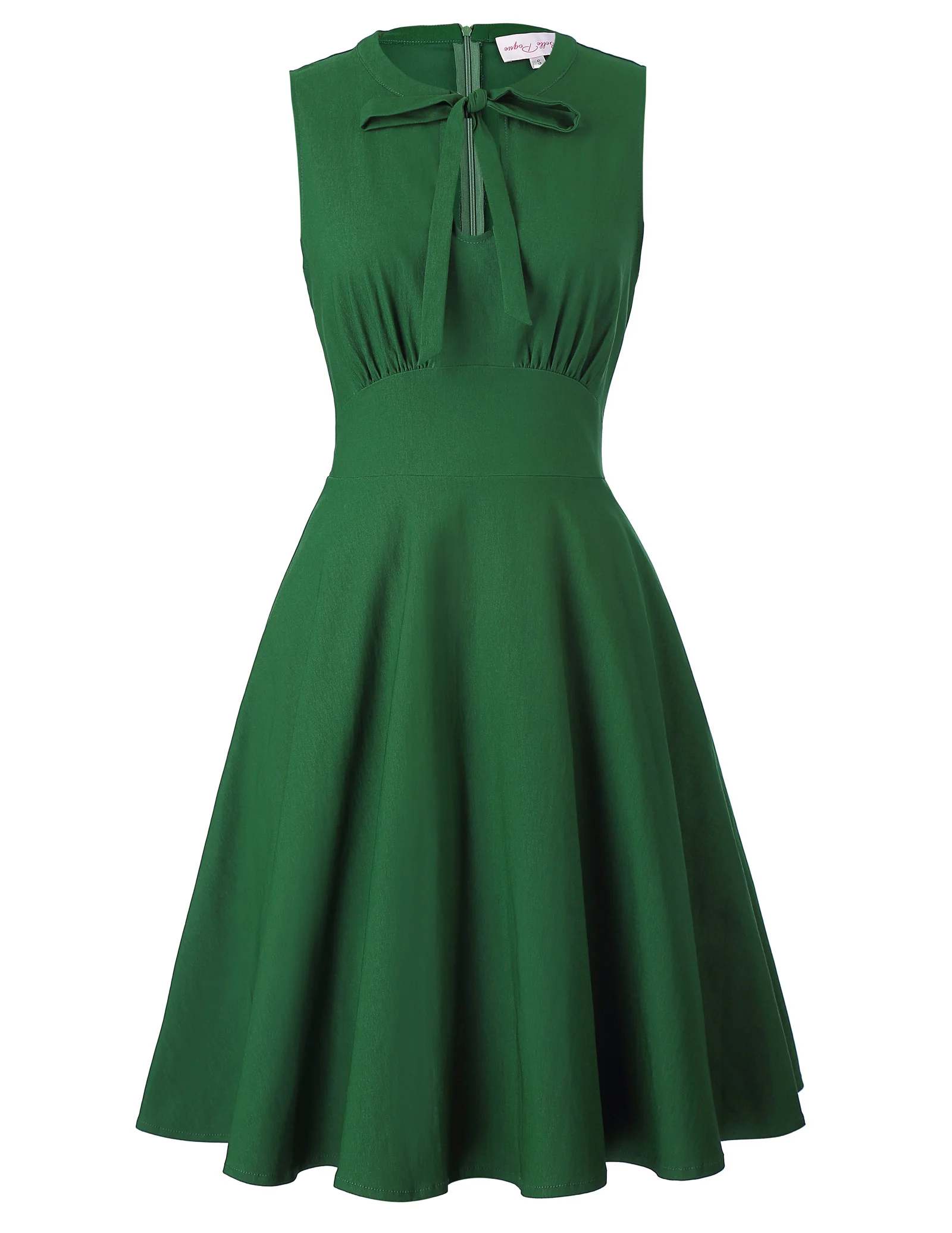 

Women's Vintage 1950's Style dresses Evening Party Housewife Swing A-line Dress green bowknot ruched design sweet dress vestido