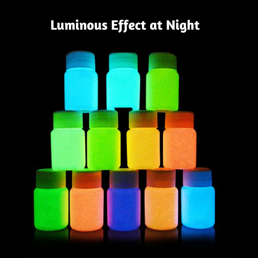 

20g Colorful Acrylic Luminous Paint Fluorescent Powder Bright Pigment DIY Crafts Painting Tool Party Decoration