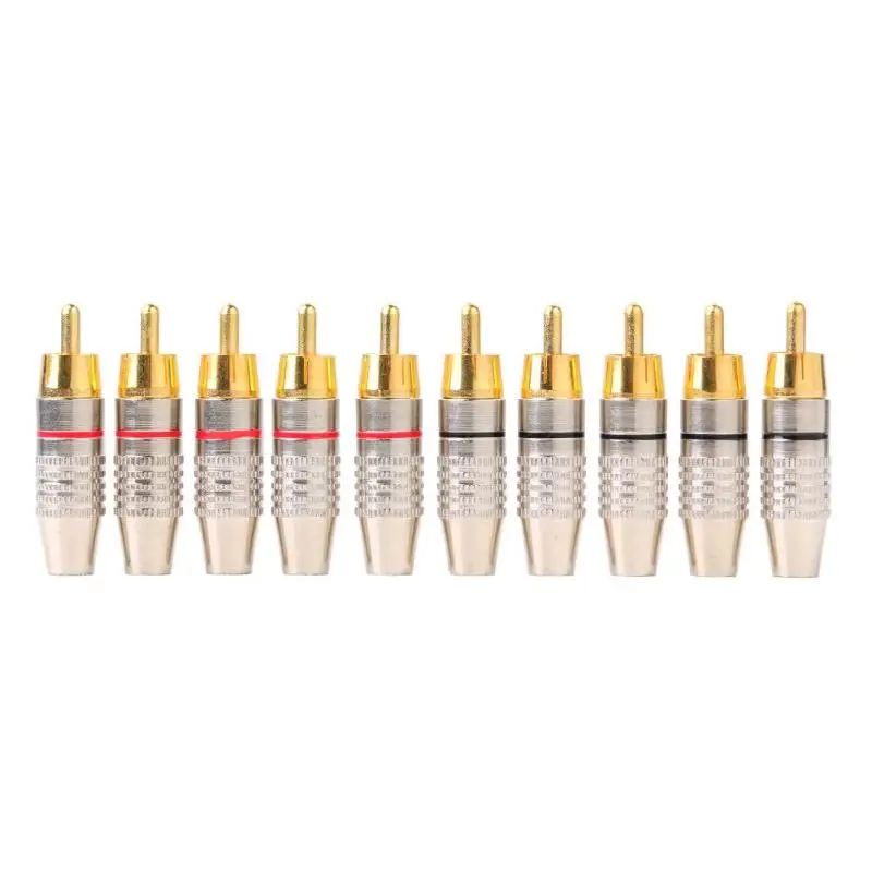 

10pcs/set RCA Soldering Connector Audio Video Plug DIY RCA Speaker Adapter Plug