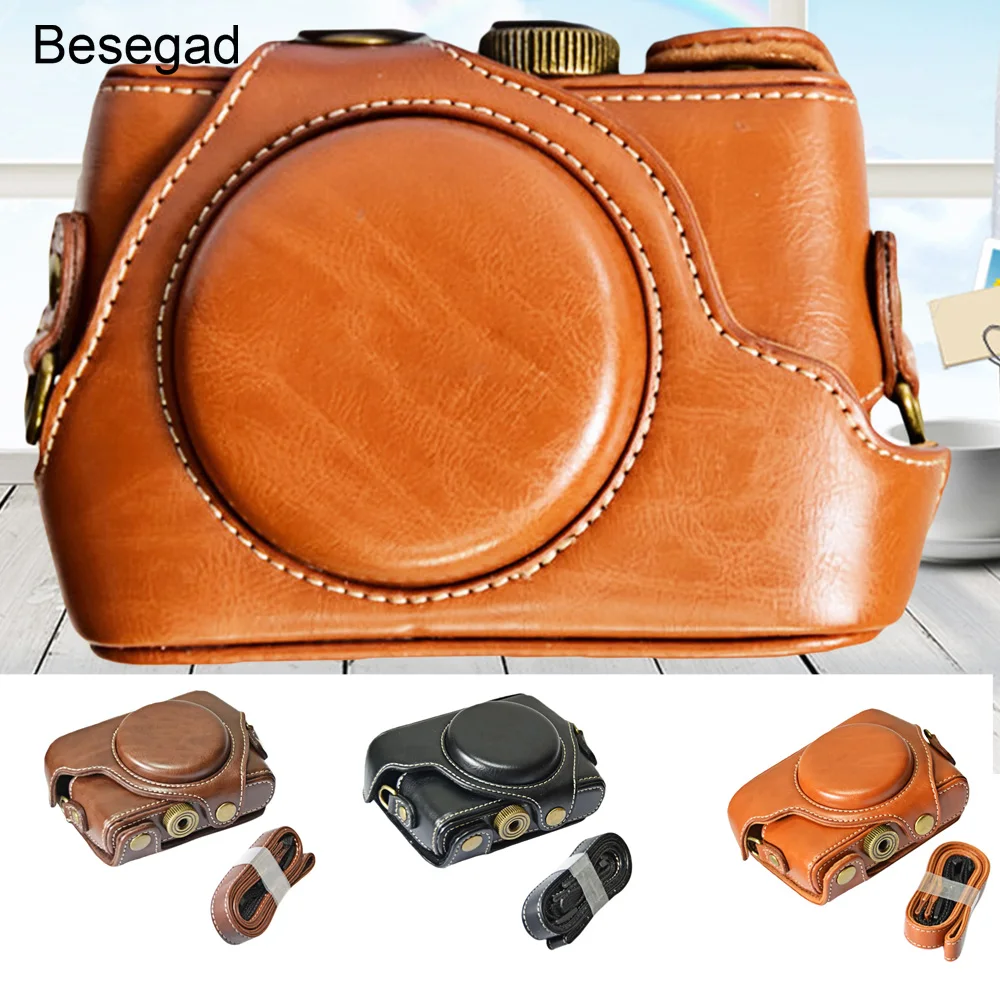 

Besegad PU Leather Camera Protector Case Protective Bag w/ Adjustable Shoulder Strap for Sony DSC RX100 rx 100 M1 M2 M3 M4 M5
