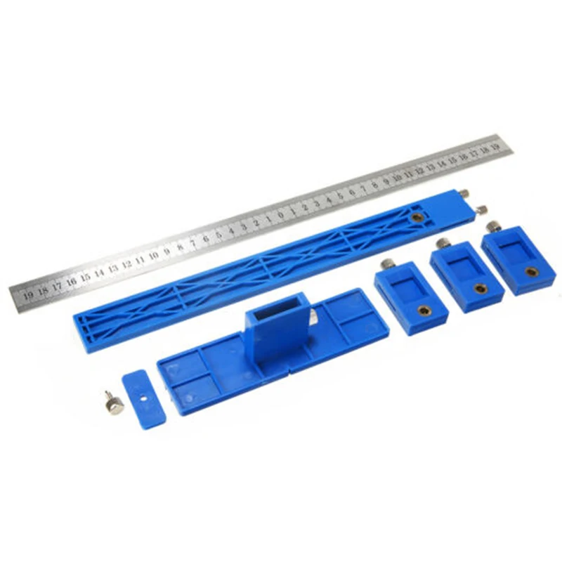 

1pc Blue 40*31*4.1cm Multi-functional Drill Guide Punch Locator Woodworking Drilling Drill Guide High Quality Accessory Part