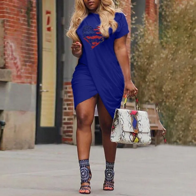 

New Summer Dress Women Love Heart Pattern Pattern Print Mini Dress Casual O Neck Short Sleeve Sexy Woman Dresses Plus Size S-5XL