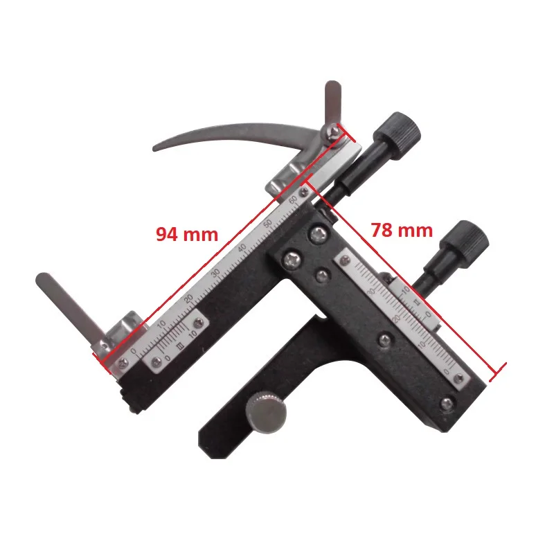 Biological Microscope Attachable Mechanical Stage X-Y Movement Stage w 0-60mm Scale Ruler Measuring Ruler Microscope Accessory