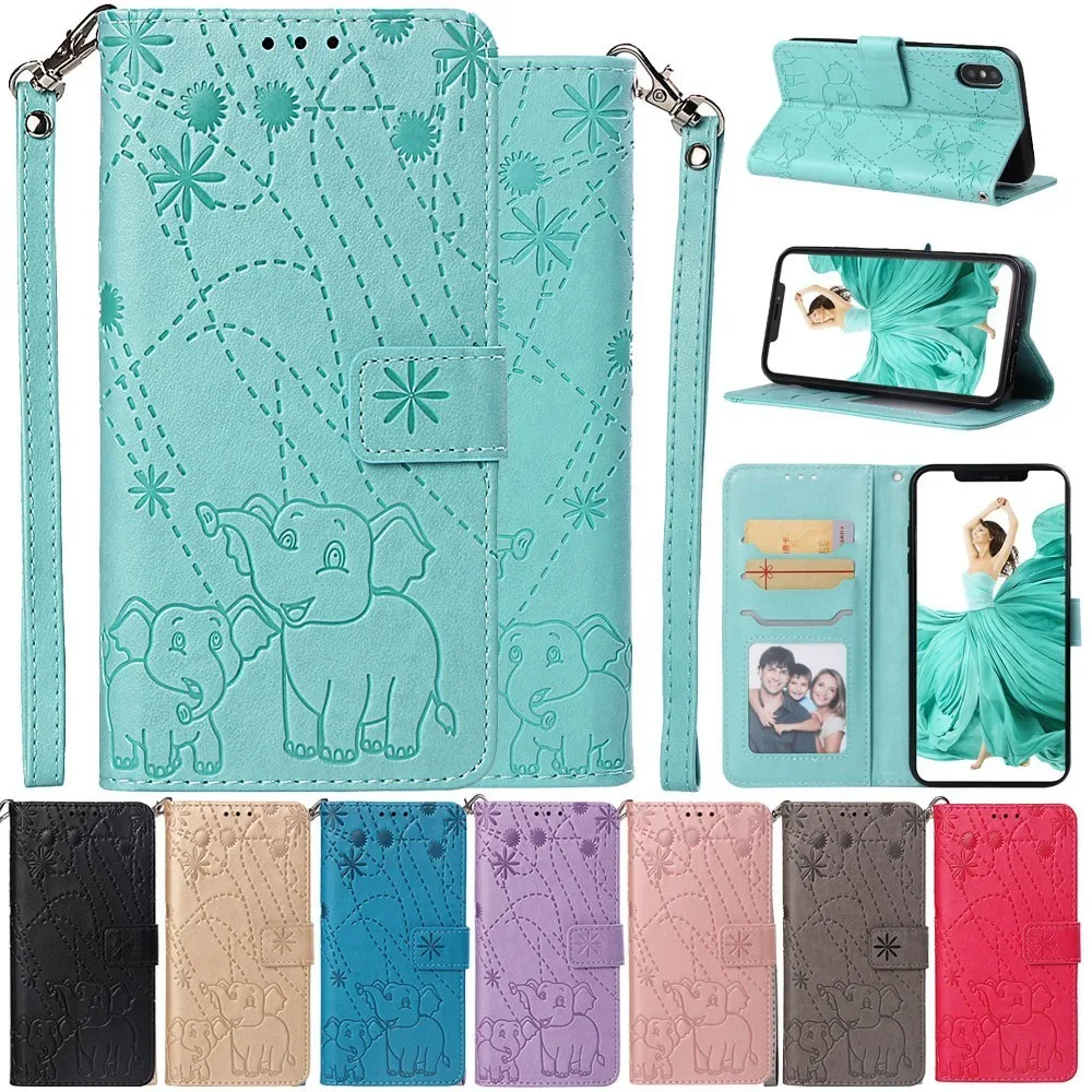 

Flip Leather Book Case For Huawei Honor 8x 8c 7A 7C P Smart Plus Nova 3i 2i Y5 Y6 Y7 Prime 2018 P20 Pro Mate 10 Lite Elephant