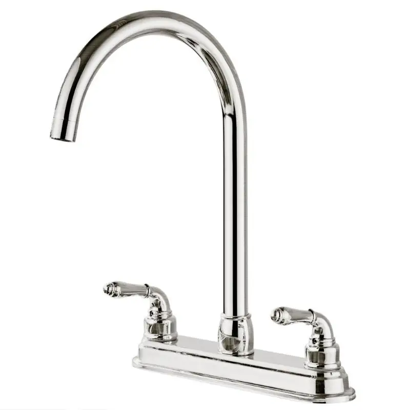 

Stainless Steel 2-handle Kitchen Fixed Faucet Dual Hole Home Sink Water Tap