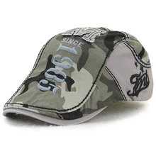 Винтажный Камуфляжный берет в стиле милитари с регулируемой буквой eвышивка Гольф вождения берет пряжка камуфляж плоские шапки унисекс