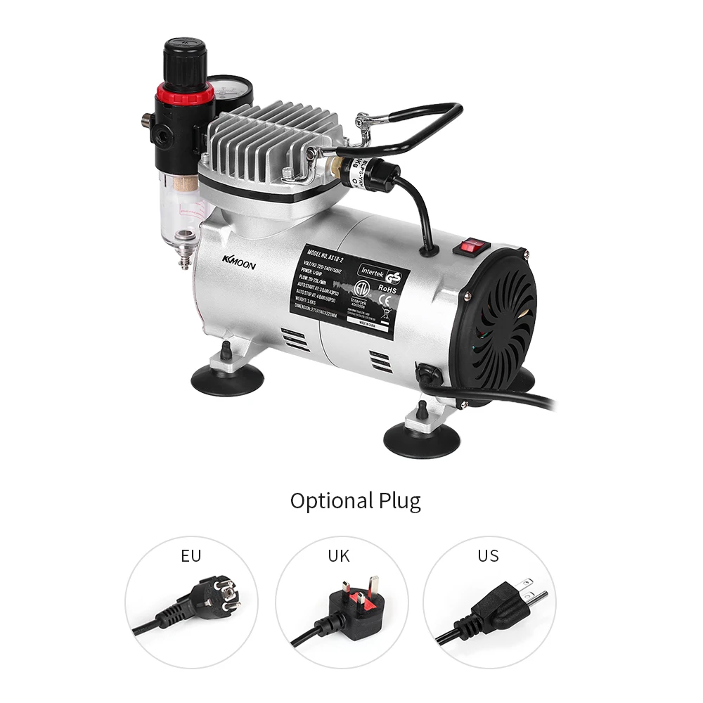 

KKmoon Mini Airbrush Air Compressor Professional Gravity Feed Dual-Action Airbrush Piston Air Compressor