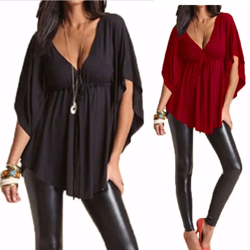 Топы с рукавами, Женская Асимметричная блузка, ZANZEA, модные сексуальные рубашки с v-образным вырезом, Женская сорочка с высокой талией размера плюс, Топ