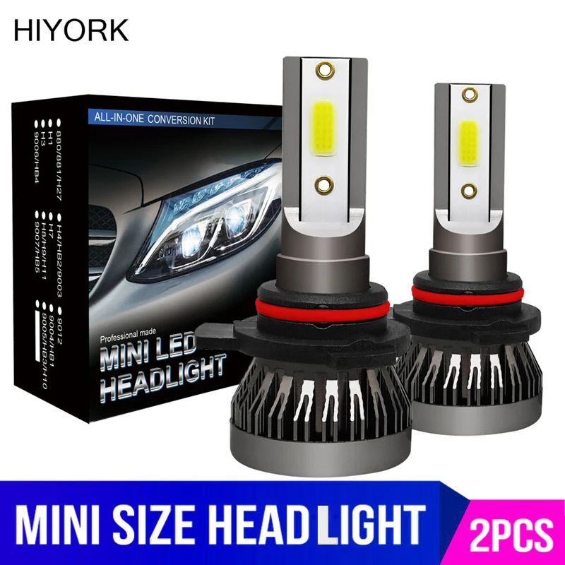 Hiyork 2 шт. светодиодный фонарь для фар 9005 HB3 H10 9006 HB4 H4 HB2 9003 H8 H9 H11 H1 H7 9012 36W 6000K