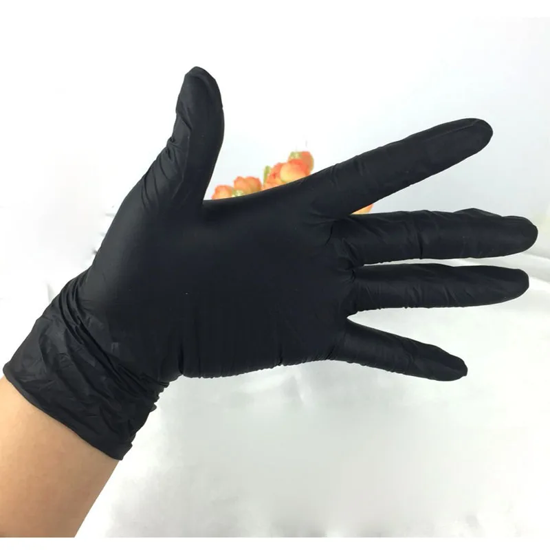 50/200Pcs Black Safety Gloves Disposable Latex Medical Gloves Universal Cleaning Work Gloves Latex Protective Home Food DST018