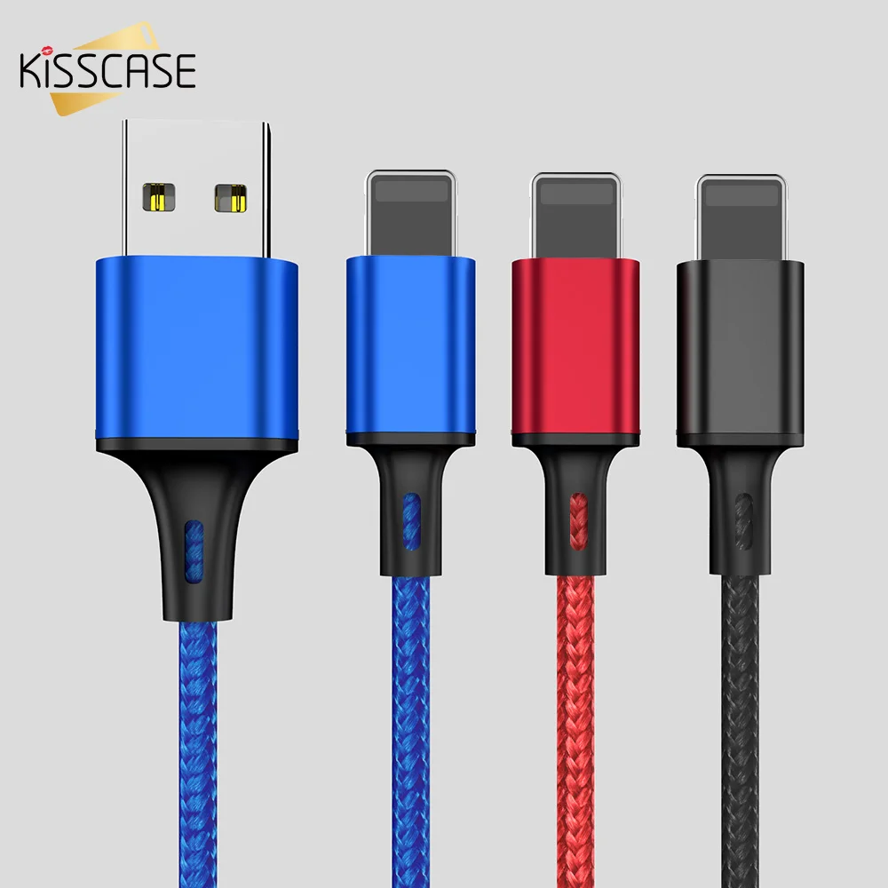 

KISSCASE 2.4A Fast Charging Cable Micro USB Cable Cord For iPhone 7 For xiaomi Type-C Cable For Samsung Android Data Cord