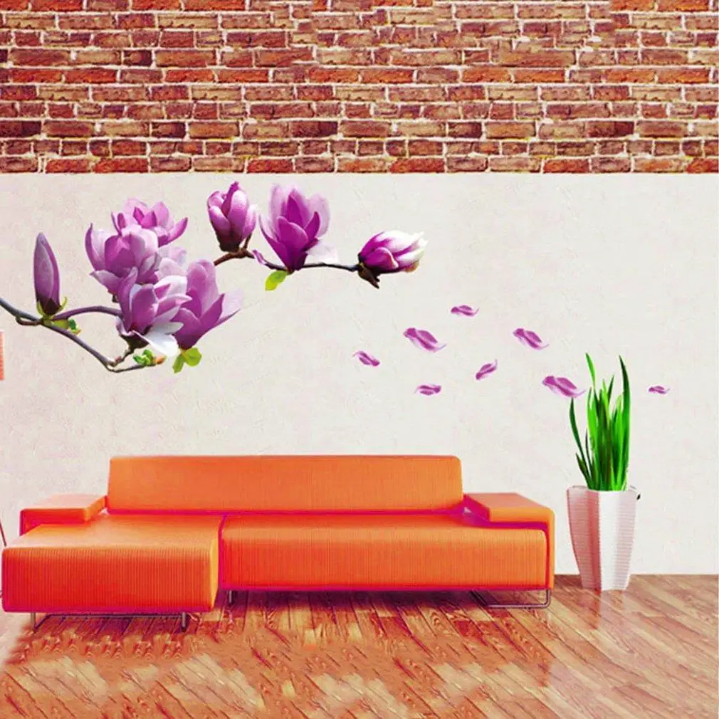 

purple Wall Stickers for Bedroom Backdrop TV orchid Pattern suit for living room hall kitchen or bedroom wall