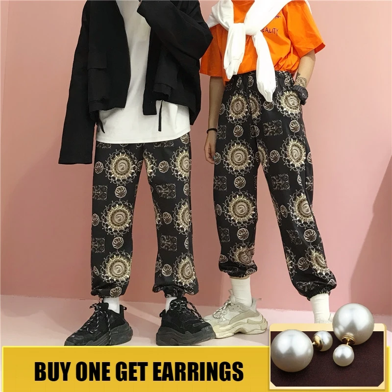 HOUZHOU Vintage Print Women Sweatpants Harem Pants Harajuku Loose Jogger Mujer Loose Streetwear Hip Hop Elastic Waist Hip Hop HOUZHOU Vintage Print Women Sweatpants Harem Pants Harajuku Loose Jogger Mujer Loose Streetwear Hip Hop Elastic Waist Hip Hop