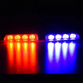 

4 LED Car Multi-mode Dazzling In Line Control LED Flash Light Police Lights Car Accessories