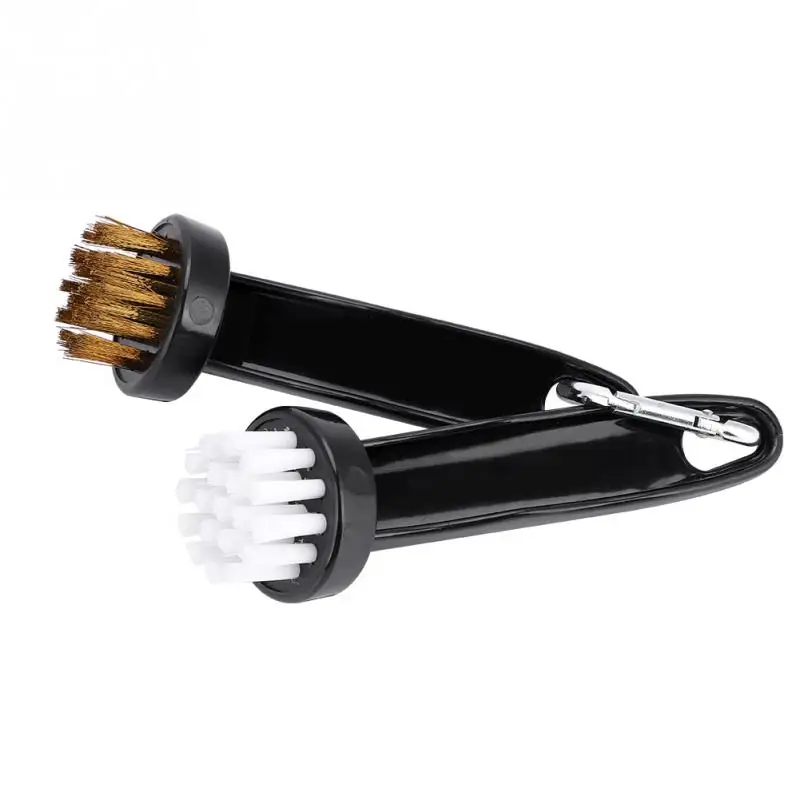 2pcs Golf Club Brush Round Head Steel Wire + Nylon Cleaning Brush Golf