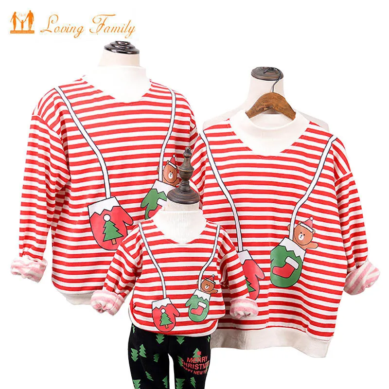 

Family Clothing Winter Sweater Clothes New Year Christmas Children Clothing Kid Shirt Polar Fleece Warm Family Matching Outfits