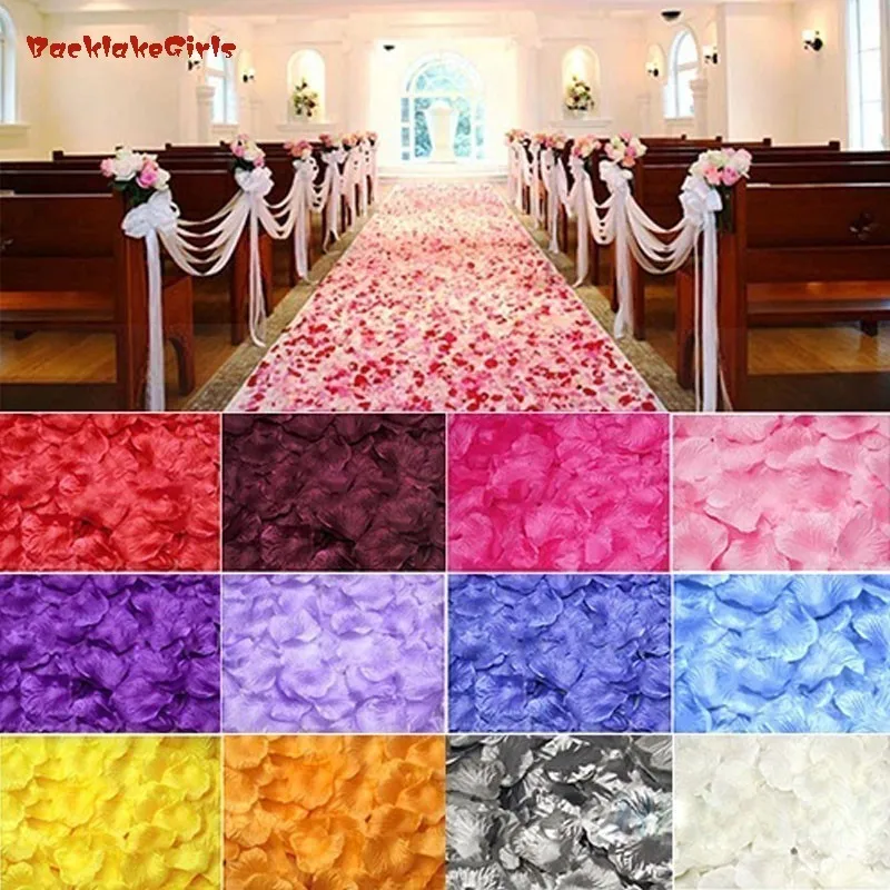 

100pcs Silk Rose Flower Petals Leaves Wedding Table Decorations