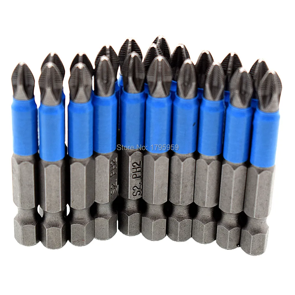 20pcs Screwdriver Bit Set 1/4" Hex Shank PH2 Phillips Screwdriver Bits Single Head Long