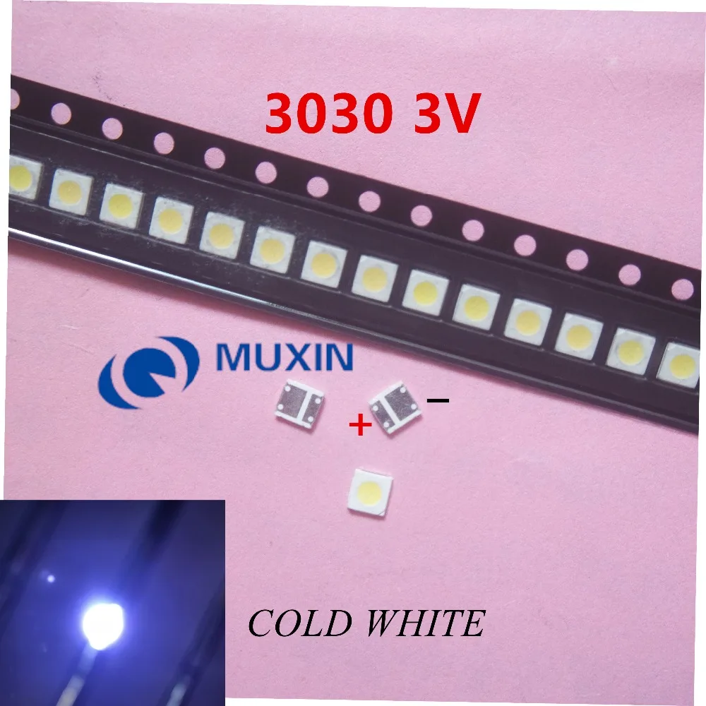 

100PCS LED Backlight 1W 3030 3V Cool white 80-90LM TV Application new Lxtar