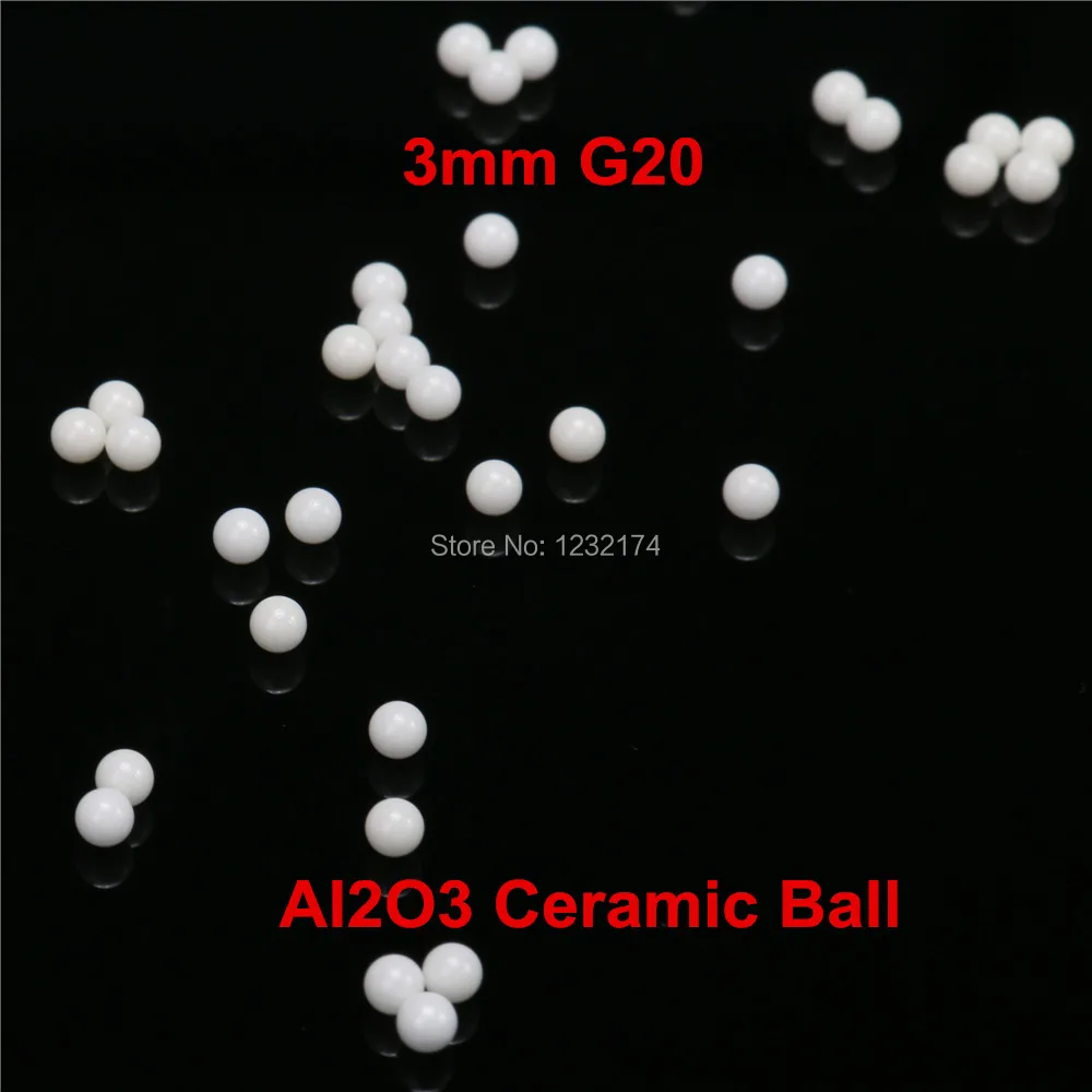 

3mm Alumina Oxide Ceramic Ball Al2O3 G20 100PCS Used for Pump,Valve,Flow-Meter,etc. 3mm Al2O3 ceramic bearing ball