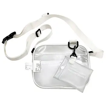 

2019 New Clear Transparent PVC Shoulder Bags Women Women Jelly Bags Purse Solid Color Handbags sac a main femme Crossbody Bag