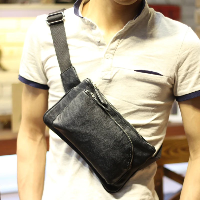 

New Fashion Design High Quality Pu Leather Men Waist Packs Fanny Pack Fashion Men Small Travel Bags For Men Pocket Waist Wallet