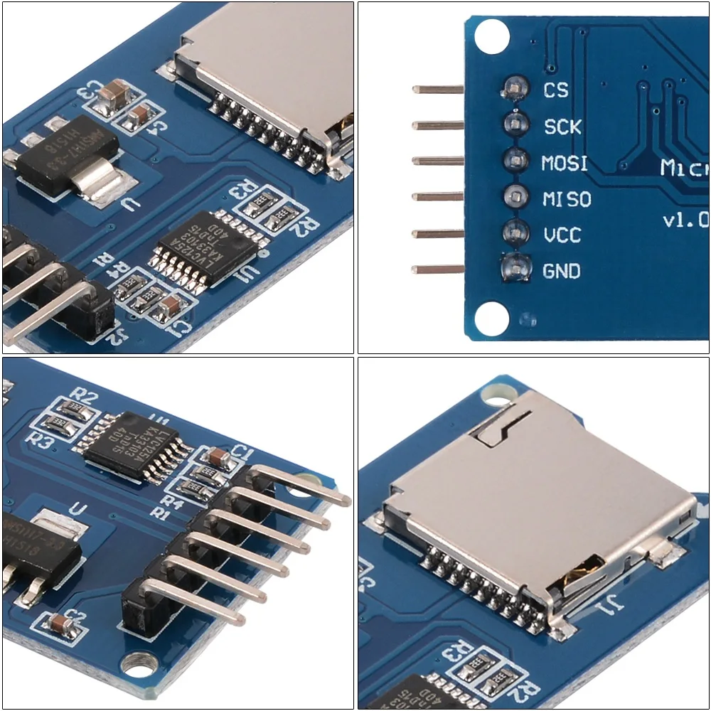 3x Micro-SD SDHC щит TF карта памяти Щит Модуль 6 Pin SPI для Arduino