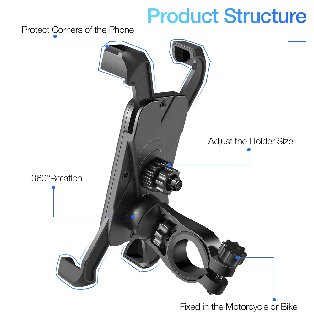 KISSCASE 360 Rotation Bike Halter für Telefon Einstellbar Fahrrad GPS Telefon Halter für iPhone Hua