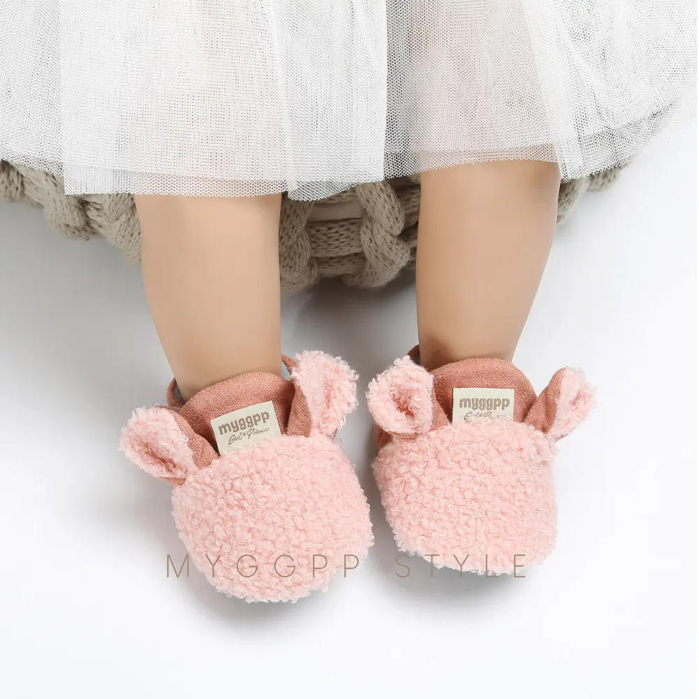 FOCUSNORM/Милая зимняя теплая обувь для маленьких мальчиков и девочек с мягкой подошвой; хлопковый для новорожденных