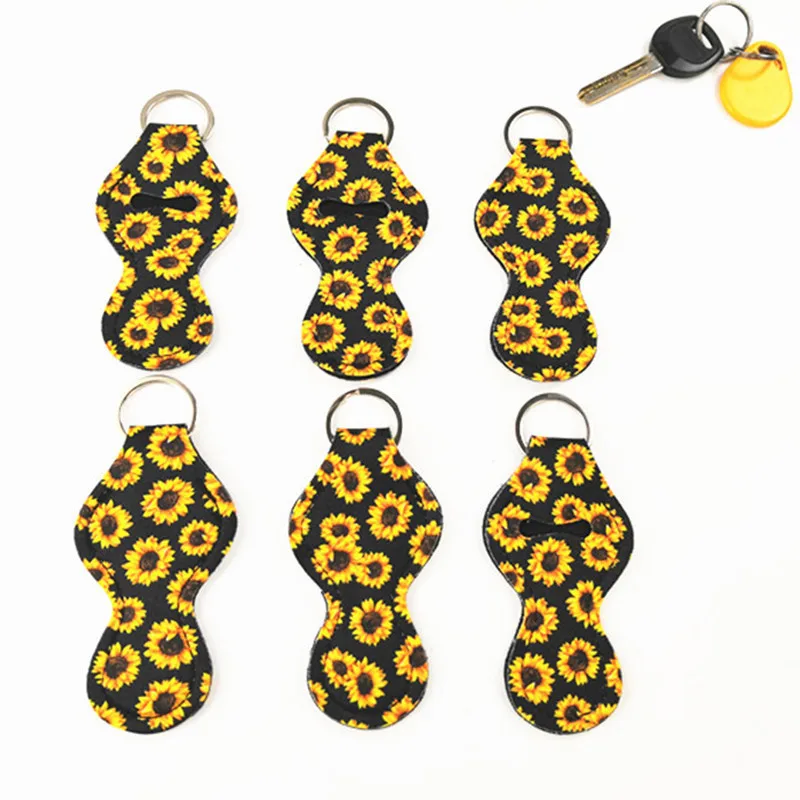 

new 6pcs Lip Chapstick Holders Keychains Neoprene Lipstick Protective Cases Cover Portable Balm Holders