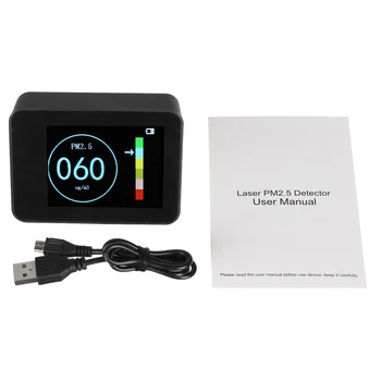 Portable digital dispaly pm2.5 detector laser sensor accurate home air quality monitor tester li-ion battery diagnostic tools
