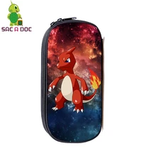 Pokemon Charmeleon Galaxy Космические косметички большой карандаш держатель Детские Канцелярские Принадлежности для мальчиков сумки для хранения Макияж сумка