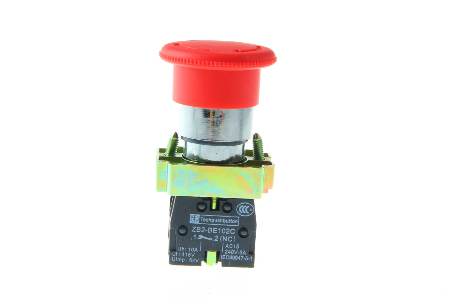 

US Shipping XB2-BS545 New 1NC 1NO Contact Twist Reset US Stock Emergency Stop Button Switch