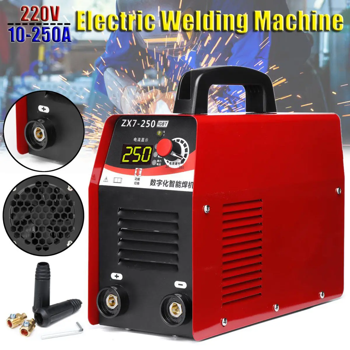 

9500W 10-250A LCD Display Smart Arc Electric Welding Machine IGBT Inverter MMA Welders For Welding Working AC 220V Newest