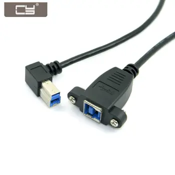 

10pcs/lot 50cm USB 3.0 Back Panel Mount B Type Female to 90 Degree Right Angled B Type Male Extension Cable