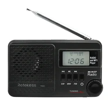 Радио Retekess радио AM/FM/SW многополосный цифровой стерео радио приемник MP3 плеер колонки наушники выход телескопическая антенна# xj