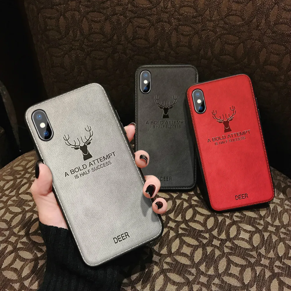 

Ultra-thin Christmas Deer Cloth Phone Case For iPhone 11 Pro Xsmax XS XR X 8 7 6 s Plus Luxuy Batman Silicone Fabric Cover Coque