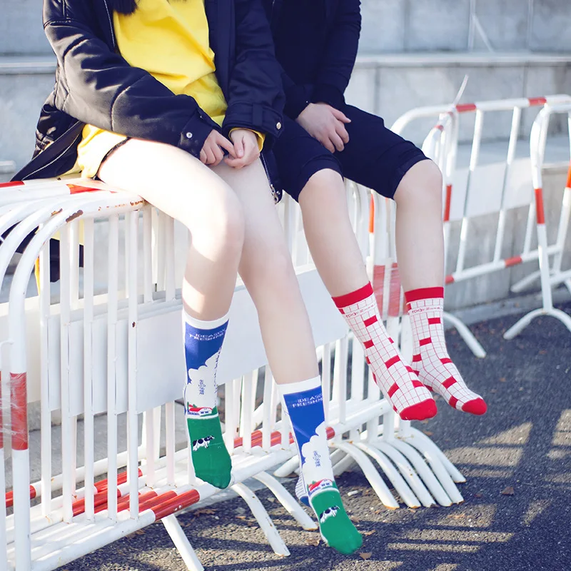 PEONFLY, модные мужские хлопковые носки с математическим узором, калькулятор, Harajuku, новинка, Забавный дизайн, черные, красные мужские носки