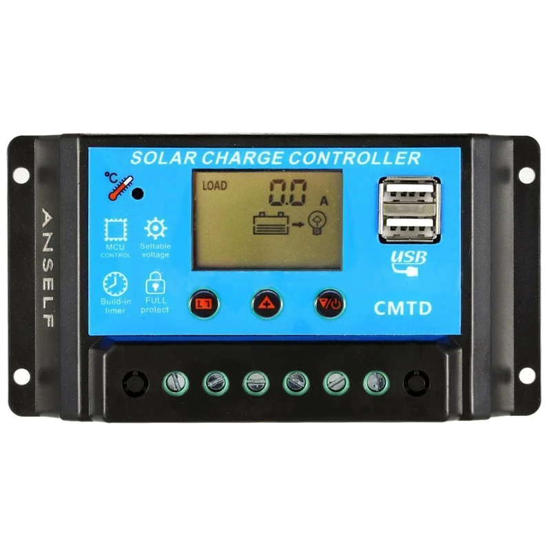 

20a Lcd Solar Charge Controller Auto Regulator Current Display Us M6i4