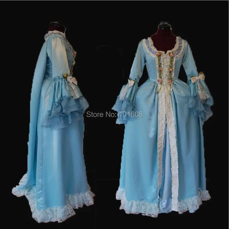 

Tailored!Royal Eras 2-pcs Rococo Colonial Duchess Princess Civil war 18th Rococo Marie Antoinette DRESS Victorian dresses HL-404