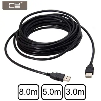 

10pcs/lot USB Type-A Male Cable USB 2.0 Male Data Cable for Hard Disk & Scanner & Printer with dual Shield Braid Black 8m 5m 3m
