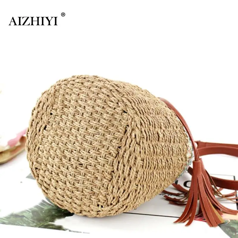 Новая соломенная сумка на плечо Boho PP женская Соломенная Сумка шнурке летние
