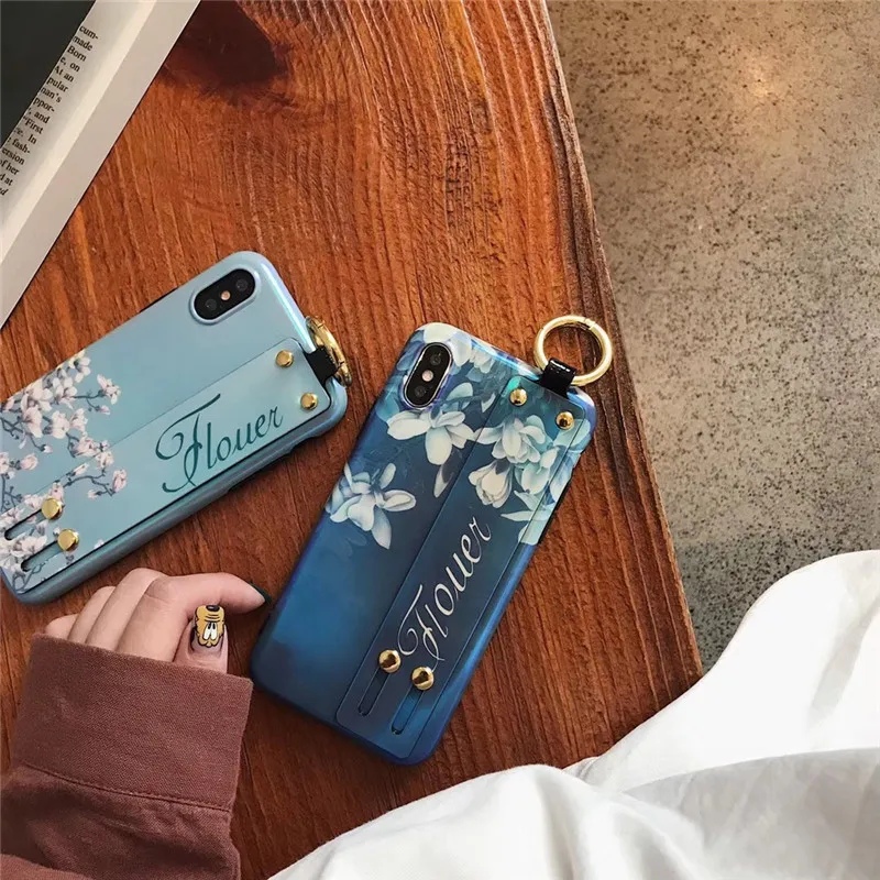 Винтажный цветочный чехол для телефона iPhone 7 6 6S 8 Plus X XR XS MAX роскошный ремешок на